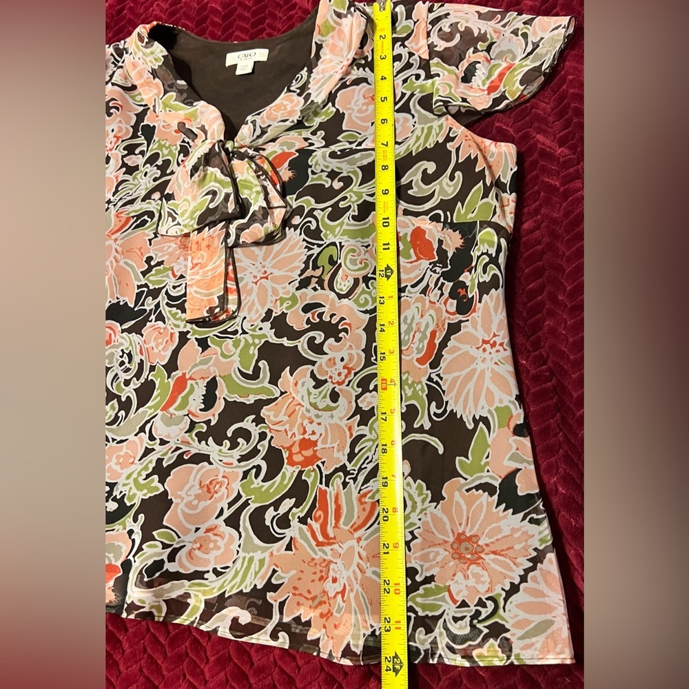 EUC Cato Brown & Coral Colored Floral Two-Piece Dress Set 14-16W - Picture 10 of 13